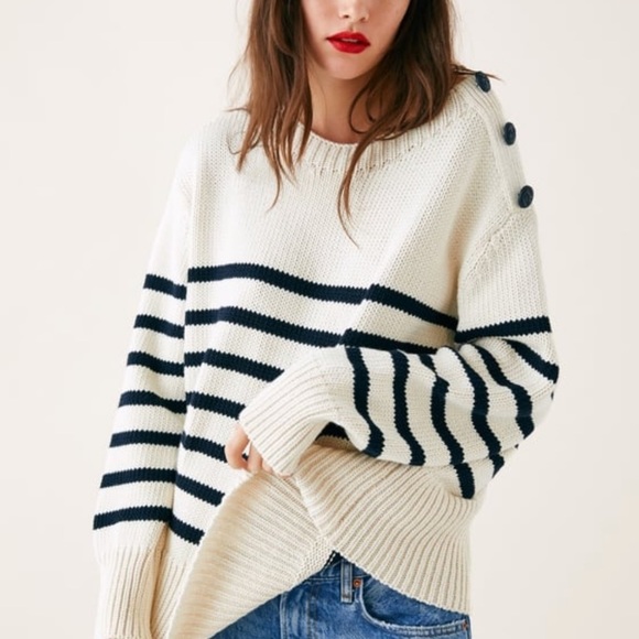 Zara Sweaters - BOGO! ZARA Striped Chunky Cotton Nautical Sweater